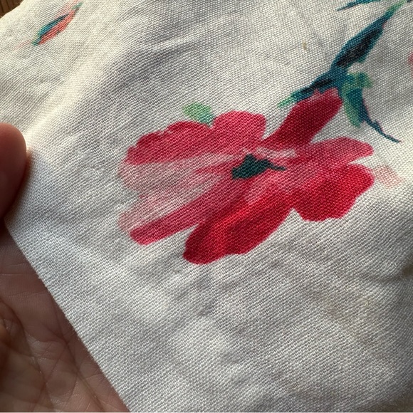 Women’s Size 10 Oleg Cassini Watercolor Floral Linen Spaghetti Strap MIDI Dress - Picture 3 of 11